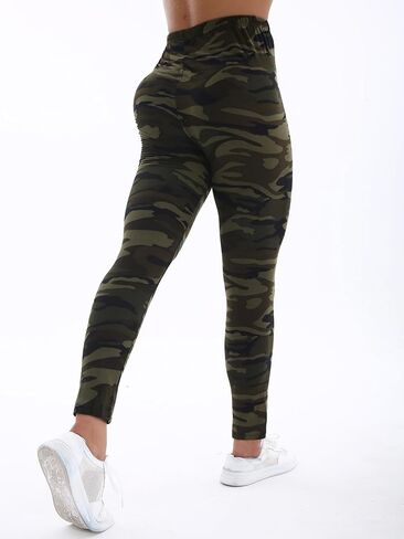 Women's Yoga Sports Camouflage Pattern Leggings Printed High-Stretch Cropped Trousers Soft Elastic Comfortable Trousers in Saudi Arabia