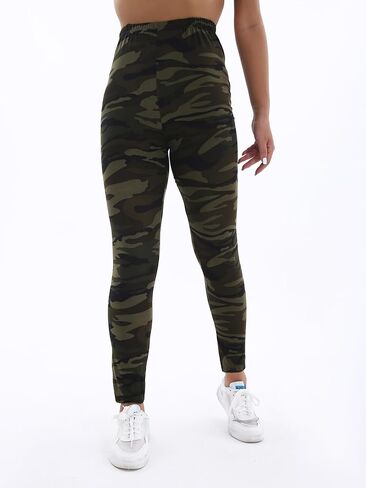 Women's Yoga Sports Camouflage Pattern Leggings Printed High-Stretch Cropped Trousers Soft Elastic Comfortable Trousers in Saudi Arabia