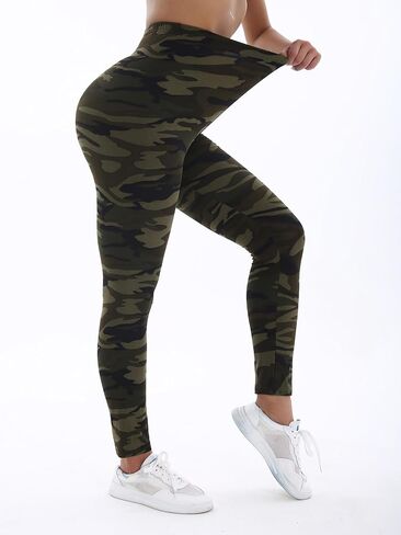 Women's Yoga Sports Camouflage Pattern Leggings Printed High-Stretch Cropped Trousers Soft Elastic Comfortable Trousers in Saudi Arabia