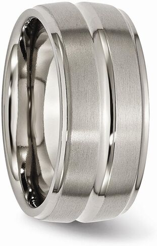 الصلبة التيتانيوم مخدد Ridged حافة 10MM الرجال ماتي ناعم النهاية وخاتم الزفاف in Saudi Arabia