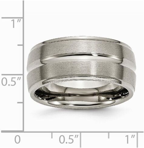 الصلبة التيتانيوم مخدد Ridged حافة 10MM الرجال ماتي ناعم النهاية وخاتم الزفاف in Saudi Arabia