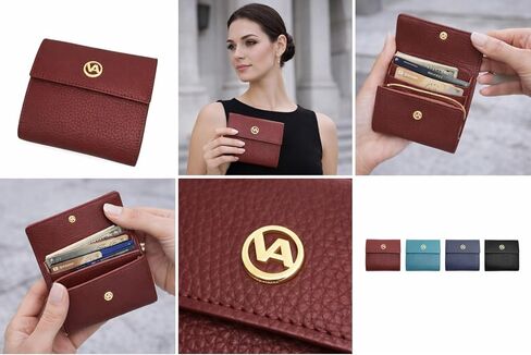 Made in Italy Purse Vera Pelle womens wallet 6 cards ID Coins Cell Italian Leather Lifetime Gift (Tabaco) in Saudi Arabia