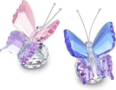 2pcs Crystal Butterfly Figurines with Clear Ball Base Butterfly Ornaments Animal Collectibles Crystal Decoration for Home Wedding Party Gifts for Women in Kuwait