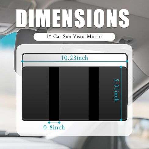 Large Car Sun Visor Mirror with Elastic Band,Ultra-Thin 2-in-1 Car Visor Mirror for Rear View and Simple Make-Up,Universal Mirrors for Cars Visors Cars Interior Accessories in Saudi Arabia