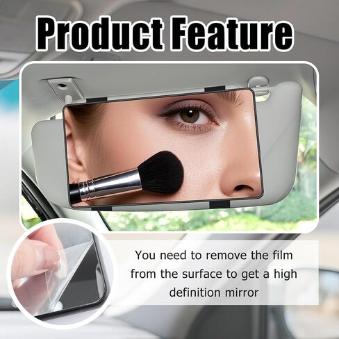 Large Car Sun Visor Mirror with Elastic Band,Ultra-Thin 2-in-1 Car Visor Mirror for Rear View and Simple Make-Up,Universal Mirrors for Cars Visors Cars Interior Accessories in Saudi Arabia