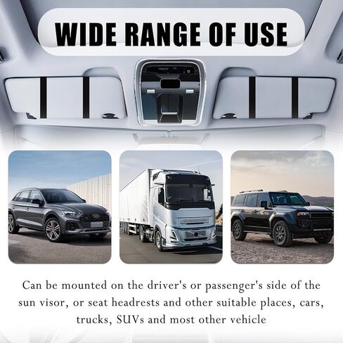 Large Car Sun Visor Mirror with Elastic Band,Ultra-Thin 2-in-1 Car Visor Mirror for Rear View and Simple Make-Up,Universal Mirrors for Cars Visors Cars Interior Accessories in Saudi Arabia