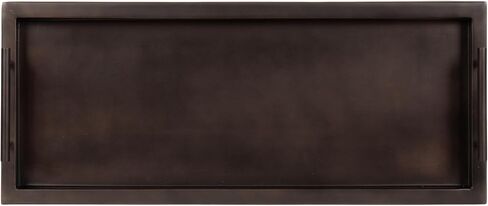Kate and Laurel Halsey Decorative Metal Narrow Rectangle Tray with Useful Handles, 24 x 10, Bronze, Geometric Vintage Serving Tray with Handles for Entryway or Living Room Decor in Saudi Arabia