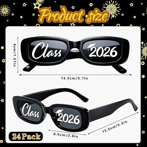 Class of 2026 Graduation Sunglasses Black Plastic Eyeglasses for Graduation Eyewear Party Supplies Photobooth Props in Saudi Arabia