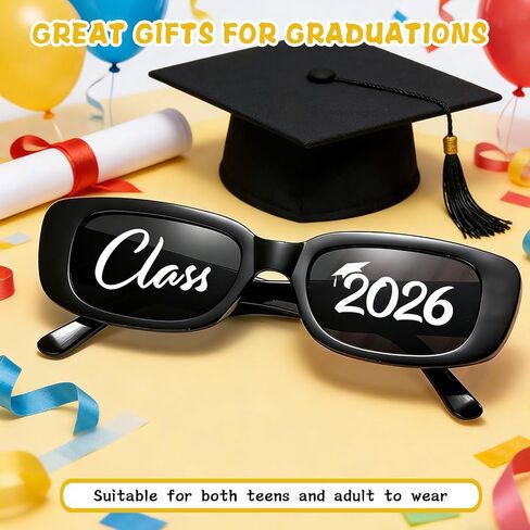 Class of 2026 Graduation Sunglasses Black Plastic Eyeglasses for Graduation Eyewear Party Supplies Photobooth Props in Saudi Arabia