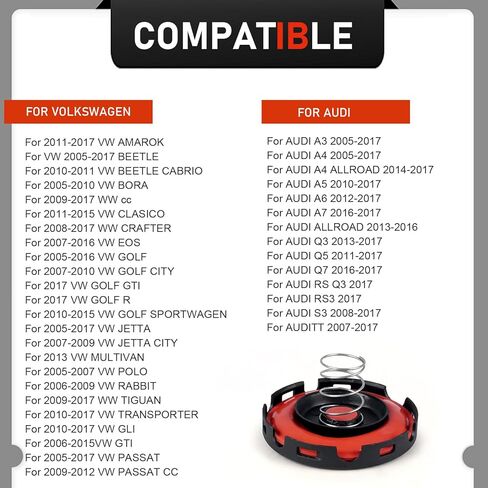 Car PCV Valve Diaphragm, Cylinder Head Cover Spring Set, Valve Repair Kit 917-064 06H103495E 07K103469F 07K103469G 07K103, Compatible with Audi A3 Volkswagen Golf Jetta 2.5L/2.0L (Black) in Saudi Arabia