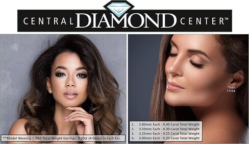 .20ct-4.00ct CVD Lab Grown Diamond Stud Earrings E-F VS2-SI1-14kt-Threaded or Friction Round & Princess in Saudi Arabia