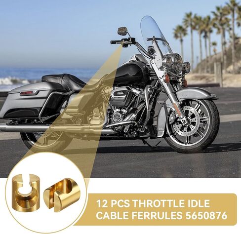 12 قطعة من حلقات كابل الخانق، أطراف كابل الخانق، صامولة دليل مشتركة متوافقة مع Harley Davidson FLHR Road King 1996-2006/FXDF Fat Bob 2009-2017/5650876 in Kuwait