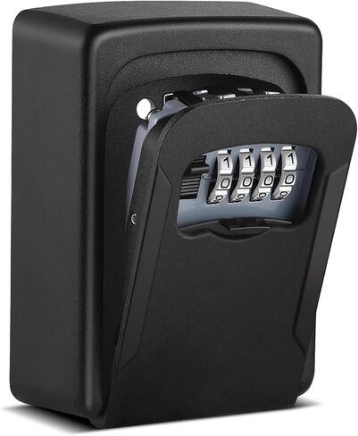 صندوق قفل المفاتيح AMMIY، صندوق تخزين المفاتيح المثبت على الحائط، صندوق قفل مفتاح كبير، صندوق قفل رمز مركب قابل لإعادة الضبط للمنزل، سماسرة المكاتب، مفاتيح احتياطية للمرآب (رمادي) in Kuwait