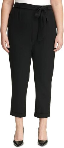 Calvin Klein Womens Plus Belted Stretch Pants Black 20W in Saudi Arabia