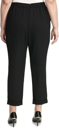 Calvin Klein Womens Plus Belted Stretch Pants Black 20W in Saudi Arabia