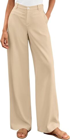 BTFBM Women Wide Leg Pants High Waisted Spring 2026 Business Casual Outfits Slacks Trousers Dressy Palazzo Pants Pockets in Saudi Arabia