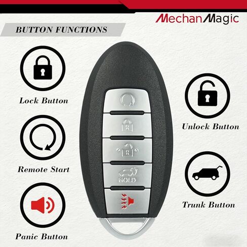 MechanMagic Key Fob Remote Replacement Fits for Nissan Rogue 2017-2020 FCC ID: KR5S180144106 PN:7812D-S180106 S180144110 285E3-6FL7B Smart Keyless Pusht Start Button in Saudi Arabia