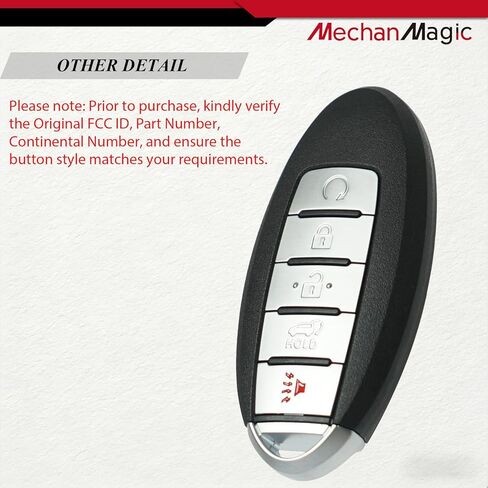 MechanMagic Key Fob Remote Replacement Fits for Nissan Rogue 2017-2020 FCC ID: KR5S180144106 PN:7812D-S180106 S180144110 285E3-6FL7B Smart Keyless Pusht Start Button in Saudi Arabia