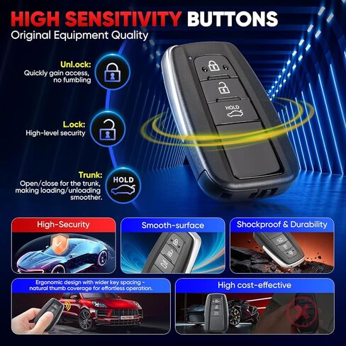 2026 Autel Programmable Universal Key for Toyota, MaxiIM IKEYTY8A3BL, 360° 130FT Remote, Smart 3 Buttons Blank Fob Keyless Entry Replacement, 315/433MHz, Work with Autel KM100, IM508S, IM608 PRO II in Saudi Arabia