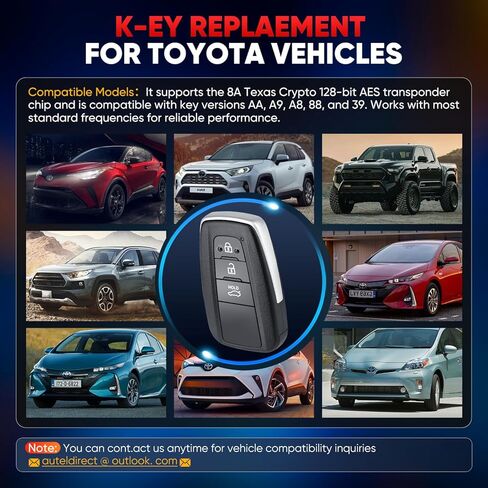 2026 Autel Programmable Universal Key for Toyota, MaxiIM IKEYTY8A3BL, 360° 130FT Remote, Smart 3 Buttons Blank Fob Keyless Entry Replacement, 315/433MHz, Work with Autel KM100, IM508S, IM608 PRO II in Saudi Arabia