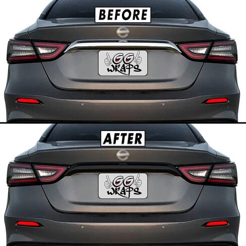 SlickMod Chrome Delete Blackout Vinyl Overlay for 2016-2022 Nissan Maxima Rear Trunk Trim (Gloss Black) in Saudi Arabia