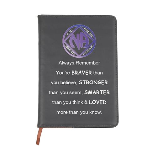 BNQL NA Sobriety Leather Notebook NA Recovery Gifts Narcotics Anonymous Gifts Sobriety Notebook Gift NA Journal NA Addiction Gifts (NA Sobriety Leather Notebook Black) in Saudi Arabia