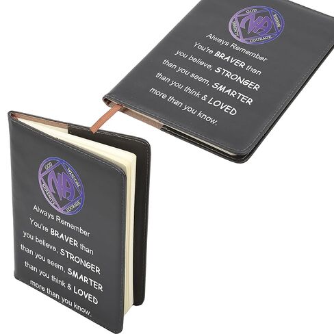 BNQL NA Sobriety Leather Notebook NA Recovery Gifts Narcotics Anonymous Gifts Sobriety Notebook Gift NA Journal NA Addiction Gifts (NA Sobriety Leather Notebook Black) in Saudi Arabia