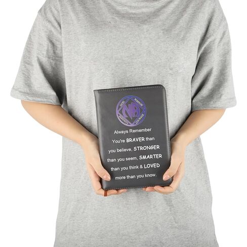 BNQL NA Sobriety Leather Notebook NA Recovery Gifts Narcotics Anonymous Gifts Sobriety Notebook Gift NA Journal NA Addiction Gifts (NA Sobriety Leather Notebook Black) in Saudi Arabia