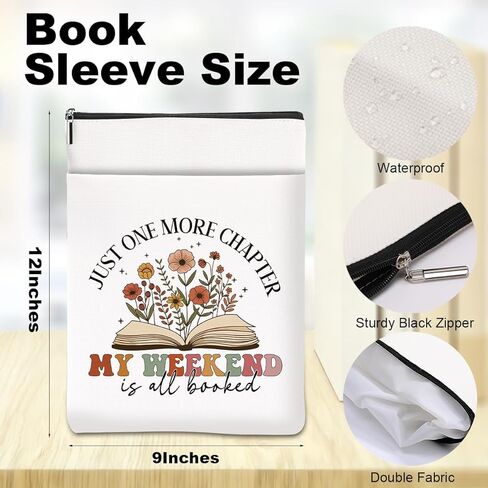 Book Lovers Gifts，Bookish Gifts Book Sleeve Books 4Pcs Pouch Protector with Zipper, Reading Accessories, Birthday Friendship Appreciation Gift for Women Bookworm Reader Friend Teacher Librarian in Saudi Arabia