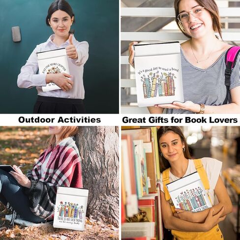 Book Lovers Gifts，Bookish Gifts Book Sleeve Books 4Pcs Pouch Protector with Zipper, Reading Accessories, Birthday Friendship Appreciation Gift for Women Bookworm Reader Friend Teacher Librarian in Saudi Arabia