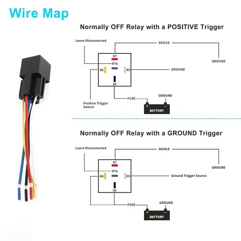 5 Pins 36V 80A 2 Pcs Auto Relay with Harness Sockets Waterproof Car Relay Black in Saudi Arabia