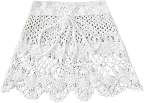 تنورة كروشيه لتغطية ملابس السباحة للفتيات من SHENHE لتغطية ملابس السباحة وتنورة الشاطئ المجوفة in Kuwait