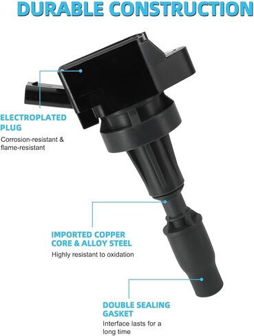 Set of 4 UF817 Ignition Coil Pack & Iridium Spark Plugs (1.6L Only) 2015-2020 For Hyundai Elantra GT Kona Sonata Tucson Veloster,For Kia Forte Forte5 Optima Soul,Replace # 273012B120 GN10910 in Saudi Arabia