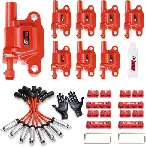 Set of 8 Square Ignition Coil Pack and Wires Harness for 5.3 V8 2007 2008 2009 2010 2011 Chevy Silverado 1500 Avalanche Tahoe Suburban GMC Yukon Sierra Coils 5.3L Replaces UF413 12570616 in Saudi Arabia