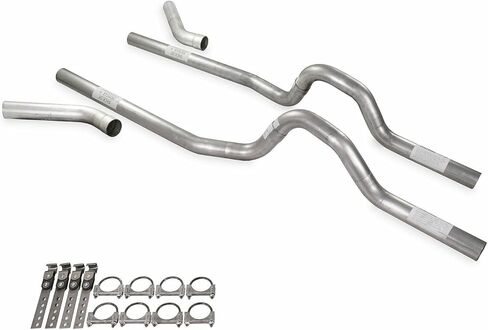 Truck Exhaust Kits - Shop Line Dual Exhaust System 2.5 inch Aluminized No Muffler Corner Exit Fits C/K 10 Half Ton 73 to 80 in Saudi Arabia