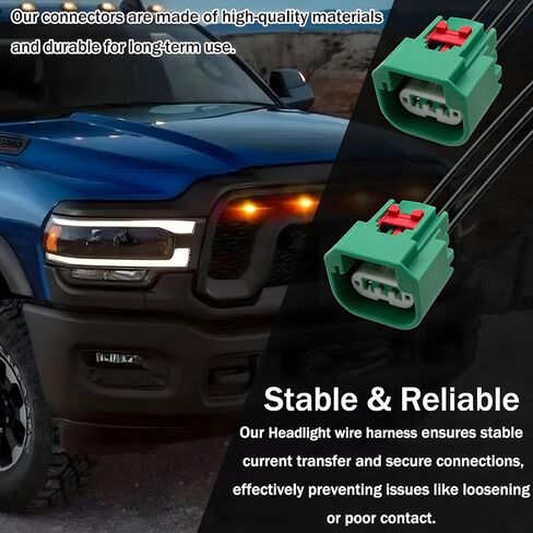 قطعتان من وصلة الأسلاك الأمامية مع 6 محطات استبدال OEM#68064997AA، موصل المصباح العملي، قابس المصابيح الأمامية، ملحقات السيارة المتوافقة مع دودج، رام، جيب in Kuwait