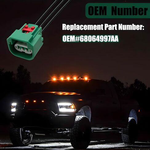 قطعتان من وصلة الأسلاك الأمامية مع 6 محطات استبدال OEM#68064997AA، موصل المصباح العملي، قابس المصابيح الأمامية، ملحقات السيارة المتوافقة مع دودج، رام، جيب in Kuwait
