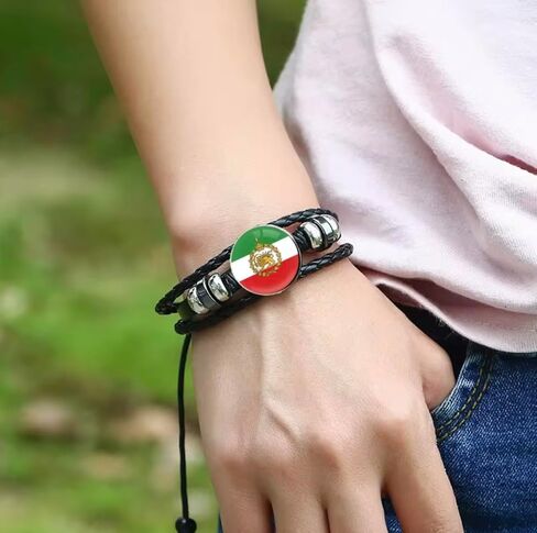 Bracelet Braided Black Rope with Persian | Iranian Lion Sun Emblem in Saudi Arabia
