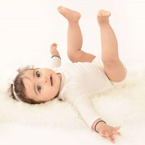 925 خرز تقليدي من الفضة والأسود Baby Nazariya من الفضة الإسترليني النقية بنسبة 92.5% - زوج واحد in Saudi Arabia