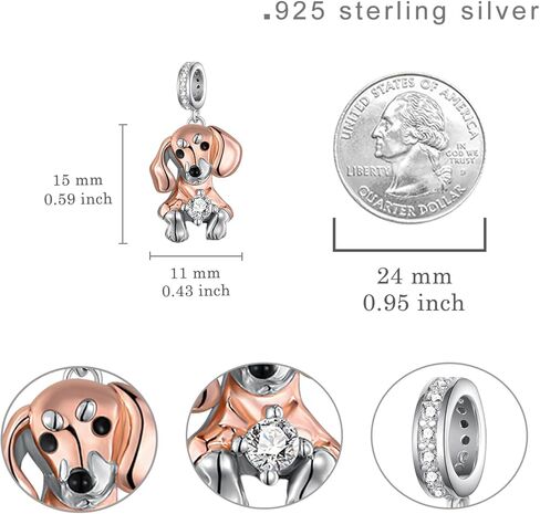 Dachshund Charm 925 Sterling Silver Dachshund Charms for Bracelets Wiener Dog Gifts for Women Dog Lovers in Saudi Arabia
