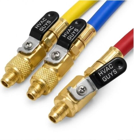 خراطيم شحن غاز التبريد 60 بوصة R-410A مع صمامات كروية 3PK | 1/4 بوصة × 1/4 بوصة خراطيم التبريد in Kuwait
