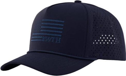 250th الذكرى الأمريكية العلم قبعة جولف رجالي الليزر قطع قبعة بيسبول سناب باك ، الوطنية المطرزة الولايات المتحدة الأمريكية العلم قبعة سائق الشاحنة in Kuwait