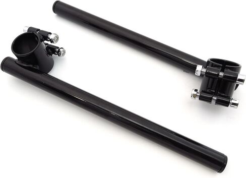 Universal Black 7/8" Diameter Clip-On Handlebars - 35mm Fork Tube - 12" Long - Fits Honda Kawasaki Suzuki Yamaha Cafe Racer Vintage Motorcycle in Saudi Arabia