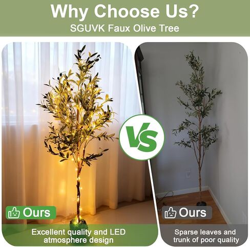 Artificial Olive Trees, 5FT Tall Faux Olive Tree with Lights Moss and Planter, Artificial Plants Indoor with Natural Wood Trunk and Lifelike Fruits Fake Plant for Home Office Living Room Decor in Saudi Arabia