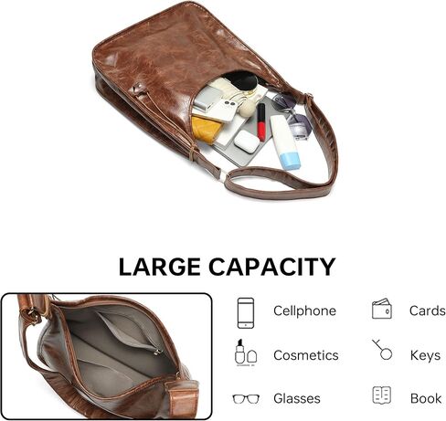 GEMIU Tote Bag for Women - Vintage Hobo Handbags & Slouchy Shoulder Purse with Adjustable Shoulder Strap Roomy Capacity in Saudi Arabia