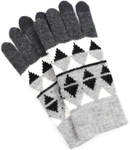 قفازات مزدوجة الطبقات لشاشة اللمس - قفازات نسائية دافئة بأصابع تعمل باللمس - مقاس واحد يناسب الجميع in Kuwait