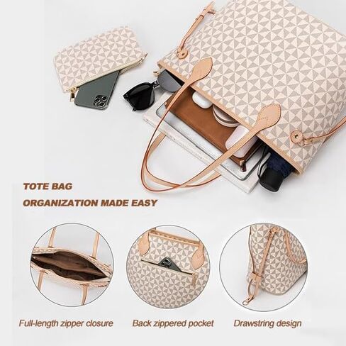 Designer Tote Bag for Women – 2 Pcs Handbag & Wallet Set,Top-Handle Satchel Shoulder Tote Bag Fits Daily in Saudi Arabia