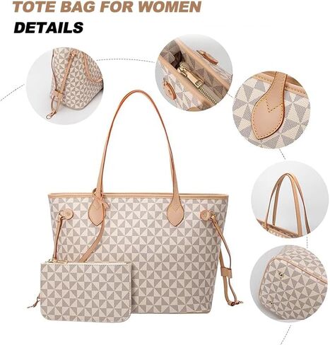 Designer Tote Bag for Women – 2 Pcs Handbag & Wallet Set,Top-Handle Satchel Shoulder Tote Bag Fits Daily in Saudi Arabia