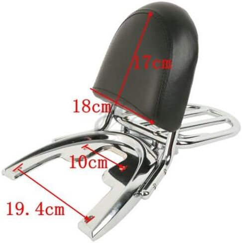 XMT-MOTO Low Sissy Bar Uprights with Passenger Backrest Pad,Luggage Rack,Fender Base Plate fits for 2002-2006 Harley Davidson VRSC VRSCA, VRSCB and VRSCD models in Saudi Arabia