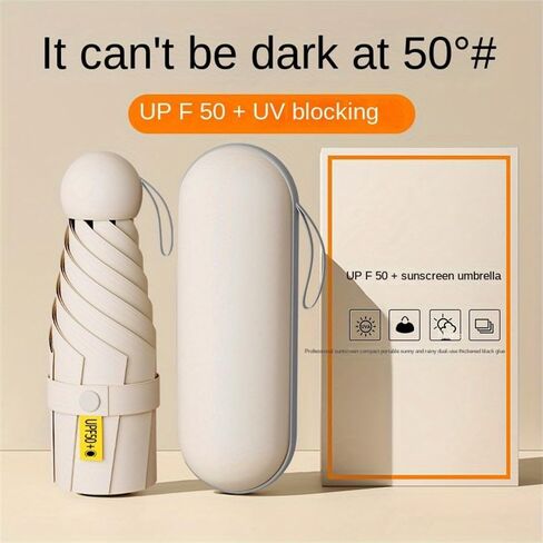 UV Protection Mini Umbrella - Portable Anti-UV Umbrella with UV Coating & 6 Reinforced Ribs for Sun Rain in Saudi Arabia